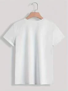 Camiseta de Talla para Mujer con Gráficos de Aves Acuarela Caprichosas - Estilo Urbano en Gris Suave, Cuello Redondo y Manga Corta, Tee Casual Transpirable para Verano y Primavera con Diseño Aleatorio, Camisetas de Pájaros, Confort Diario, Tejido Duradero, Colores Vibrantes - Negro - Ver 5