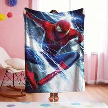 1pc S-Pider-Man Print Blanket,Retro Cartoon Style Throw Blanket,Cartoon Character Printed Blanket,All-Season Universal Nap Blanket,Character Home Decor Blanket,Modern Fashion Gift Suitable For Home Bedroom Bed Sofa Office Lunch Break Cover Picnic Blanket - Nhiều màu - Xem 3