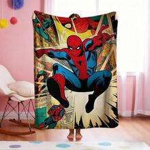 1pc Cartoon Character Printed Blanket,Superhero Movie Print Blanket,Retro Cartoon Style Throw Blanket,Cartoon Character Printed Blanket,All-Season Universal Nap Blanket,Character Home Decor Blanket,Modern Fashion Gift Suitable For Home Bedroom Bed Sofa Office Lunch Break Cover Picnic Blanket - Multicolor - View 2