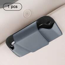 Summer Car Fashion Glasses Holder, Leather Car Sun Visor Glasses Storage Box, Car Eyeglasses Clip - A - View 9