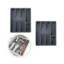 1 Estante organizador de almacenamiento, caja, estante para cubiertos, bandeja para cubiertos, estante de almacenamiento de cubiertos de plástico - Ver 1