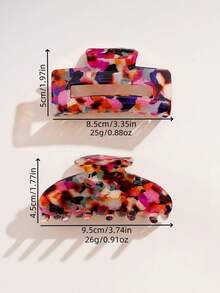 1 chiếc kẹp tóc vuông lớn họa tiết rằn ri Dopamine thanh lịch dành cho nữ, kẹp tóc acrylic màu kẹo ngọt đa năng kiểu đường phố, phụ kiện tóc thời trang chống trượt phù hợp cho các dịp lễ, tiệc tùng, sử dụng hàng ngày và làm quà tặng. Phụ kiện tóc hình cây cỏ, kẹp tóc thời trang mùa thu, mùa đông cho trang phục đi nghỉ mát, kẹp tóc mùa hè đi biển dành cho nữ. - Nhiều màu - Xem 11