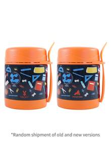 Meoky 300ml/10oz Stainless Steel Vacuum Insulated Food Jar, Suitable For Holding Hot & Cold Food, Can Be Used As Thermal Lunch Box, Wide Mouth Stainless Steel Lunch Box With Spoon, Keeps Food Warm For 10 Hours, Keeps Food Cold For 16 Hours, Leak-Proof Design, Suitable For School, Office, Travel, Kitchen, Also Can Be Used As Christmas Gift - Orange - View 2