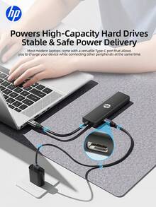Estación de acoplamiento 5 en 1 HP, DHC-CT210, de aleación de aluminio, de Tipo-C a DC + USB3.0*4, transferencia de archivos de alta eficiencia, estación de acoplamiento multifuncional portátil, plug and play. - Ver 6