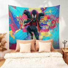 1PCS Spider-Man Happy Birthday Backdrop Marvel Superhero Boy Party Decoration Cartoon Photography Background Indoor Holiday Gathering Scene Layout Cake Table Wall Tapestry Anime Fan Birthday Party Props Wall Hanging Decor - Nhiều màu - Xem 3