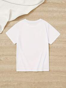 Nueva Camiseta de Verano para Mujer con Cuello Redondo, Top Básico Casual de Color Sólido Simple - Blanco - Ver 2