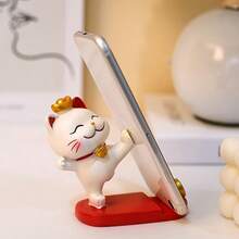 1pc Cute Cartoon Cat Phone/Tablet Stand, Decorative Office Desk Accessory Suitable For Smartphones And Tablets - 1pc - View 4