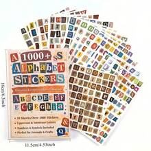 1000+ Letter Stickers, Suitable For Scrapbooking, Planner And DIY Crafts - Retro Lamm Font Letter Papers, Includes Uppercase, Lowercase Letters, Numbers, Symbols, Matte Paper For Collage, Planner, Card Making School Supplies - Multicolor - View 10