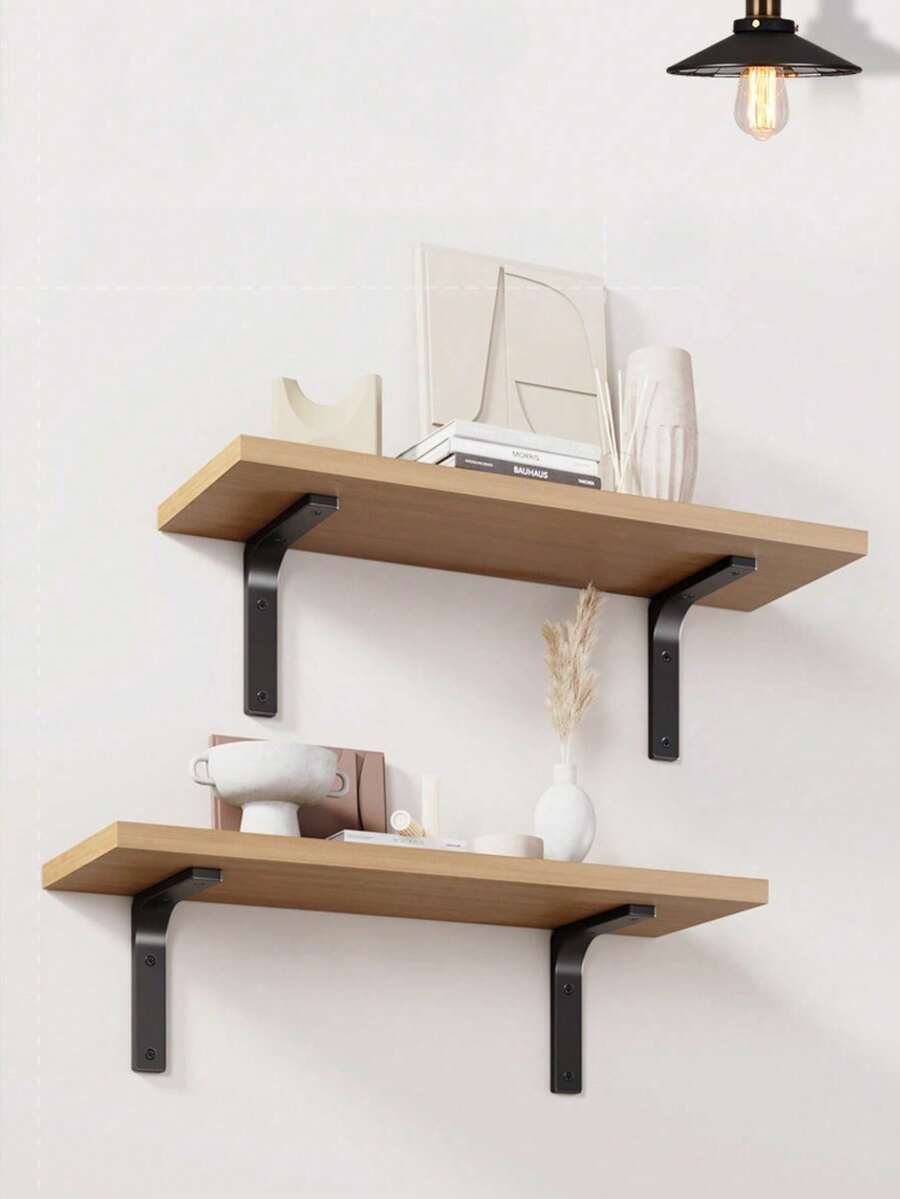 2 piezas/4 piezas Soporte triangular de metal de 6 pulgadas, marco triangular de soporte para estantes, adecuado para diferentes paredes/escritorios, flexible para crear estantes de almacenamiento, ideal para inquilinos, entusiastas de la organización del hogar, esencial para el almacenamiento, se puede usar como estantería de pared, estante de especias de cocina, estante de plantas de balcón, soporte de llaves de entrada - A - Ver 1