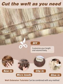 Yilite 22 Inch Hand-Sewn Human Hair Extensions Tape-In Hair Extensions Remi Human Hair Brown Invisible Weave Hair Extensions For Women - S18/613 - View 6