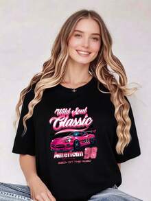 1 Women's Pure Cotton T-Shirt: Ambition Classic: American Racing T-Shirt - Modern, 180g, 100% Cotton - White - View 11