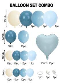 Blue Love Bow Balloon Arched Set,Multiple Sets, 18/12/10/5 Inches Blue Sand White Sea Blue Mist Blue Maca Blue Maca Green Retro Green Light Blue Balloon Arched Wreath, Suitable For Baby Shower Bridal Gift Party Jungle Wedding Birthday Theme Gender Reveal Anniversary Party Decoration - Blue - View 11