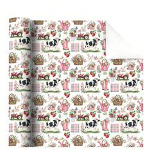 5m Roll Wrapping Paper, Cute Cow Pattern In Pink, 43cm X 500cm Coated Paper, Thickened Gift Wrapping Paper, Suitable For Birthday Gifts, Bachelorette Parties, Gift Decorations, And General Holiday Use - Dairy Farm - 5m - View 7