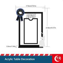 TX 1pc 2026 Acrylic Graduation Party Decor Sign, Modern Minimalist Graduation Theme Money Box Sign, Arabic Style Blessing Gift Card Red Packet Box Desktop Decor With "2026" Text And Graduation Cap, Diploma Pattern, Suitable For Graduation Celebration, Home Decor, Office Desk, Graduation Gift - Multicolor - View 25