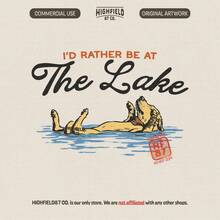 Lake Dog, I'd Rather Be At The Lake T-Shirt Design, Funny Floating Dog Graphic For Summer Vacation, Sublimation File For Dog Lovers - 白色 - 查看 4