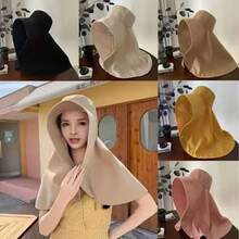 Sombrero de sol de cobertura completa para mujer de verano, sombrero estilo chal con ala ancha y protección para el cuello, sombrero de cubo con protección solar, diseño con orificio para coleta, accesorio esencial para atuendo de viaje y playa - Multicolor - Ver 2