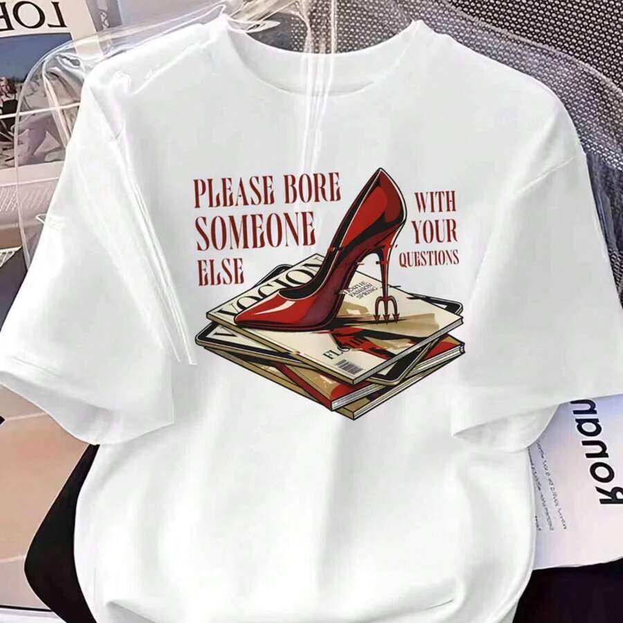Printed T-Shirt For Men And Women - White - View 1