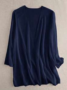 Swim  Kimono transparente de color liso para vacaciones en la playa - Azul marino - Ver 2
