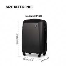 W WINGS 20"、24"、28" ABS+ 硬殼行李箱套組 | 密碼鎖、伸縮拉桿、360°旋轉輪，適用於度假與商務旅行 - 灰色 - 查看 13