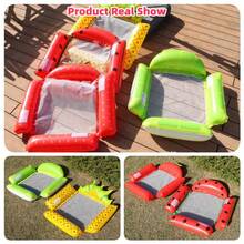 1 pieza Hamaca inflable plegable para adultos, flotador de frutas para nadar, flotador de agua simple, adecuado para adultos para la piscina, la playa y otras actividades acuáticas. Presenta un flotador de piscina multifuncional de PVC, una silla de salón y capacidades de deriva - Multicolor - Ver 6
