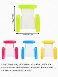 1pc Solid Color Inflatable Adult Pool Float Chair, Vibrant Colors, Durable PVC Hammock Lounge With Armrests And Headrest, Relaxation At Beach, Lake And Swimming Pool. Adult Swimming Pool Float, Available With Pump Set - Multicolor - View 11
