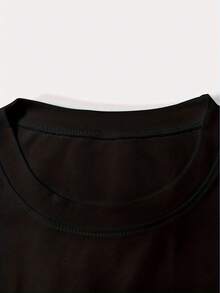 Women's Plus-Size Casual T-Shirt, Ideal For Gifting, Featuring A LAKE LOVIN' MAMA Print, Suitable For Spring, Summer, And Autumn. This Short-Sleeved, Crew-Neck T-Shirt Is Stylish Enough For Work, Vacations, And Everyday Wear. A Versatile Top With A Vintage Feel. - 黑色 - 查看 3