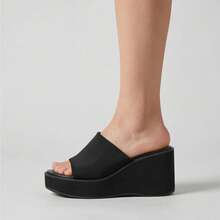 Women's Open Toe Wedge Platform Sandals For Summer Walking Shoes-Sandals For Women - Black - View 10