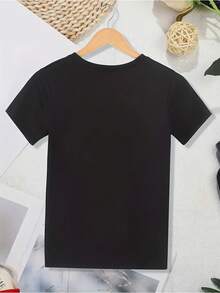 | Exquisite Design | Loose And Comfortable | Easy To Match | Women's Rainbow Design T-Shirt - Black With Pink And Blue Lettering, Short Sleeve, Round Neck, Casual Cut, Regular Fit H-Line, Machine Washable, Suitable For Summer And Spring Activities, Comfortable And Breathable T-Shirt. - Black - View 2