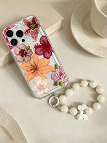 Étui de téléphone avec motif brodé de fleurs et de papillons avec sangle à perles, compatible avec iPhone 13/15/16/17pro/17/14/17/15pro/15 Plus/15 Promax/7plus/8plus/X/Xs Max/Xr/11pro/12pro/13pro/14pro/12mini/13mini/11promax/12promax/13promax/14promax/14plus/17pro Max/17Air/6/6s Plus/7/8/16Pro/16plus/16promax/Se2/17promax et Galaxy A54/A14/A12/A13/A15/A32/A33/A24/A52S/S20/S21/S22/S23/S24/S23Plus/S24ultra/S25/A15/A33/A23/A07/A17/S26/A56/A57 - Multicolore - Voir 4