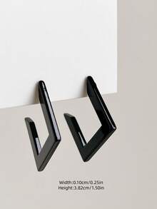 1 Pair New Acetate Gradient Letter Hoop Earrings, Fashionable Retro Personalized Old Money Y2K Streetwear Elegant Earrings For Women, Suitable For Graduation, Birthday, Party, Ramadan, Mother's Day, Valentine's Day, Christmas, New Year, Daily Wear - Multicolor - View 7