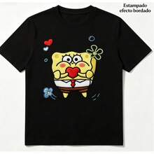 Playera Bob Esponja Cute Corazón, Diseño para Fans - Negro - Ver 1