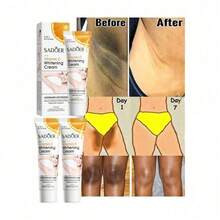 3pcs Vitamin C Skin Whitening Cream,Skin Bleaching Cream,Dark Spot Remover For Face,Skin Lightening Cream For Intimate Areas,Neck,Armpit,Elbow, Inner Thigh And Knees,Improve Underarm Dullness Odor - 多色的 - 查看 1
