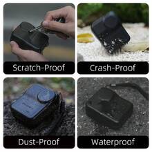 Estuche protector portátil para Osmo Nano, negro, de material plástico, protege el lente y la pantalla del Nano, con cordón ajustable | Protección integral de 2 en 1 | Montaje y desmontaje rápidos | Con 2 almohadillas suaves incorporadas | Compacto, portátil y de fácil almacenamiento | Accesorios fotográficos esenciales para viajes de vacaciones - Ver 3