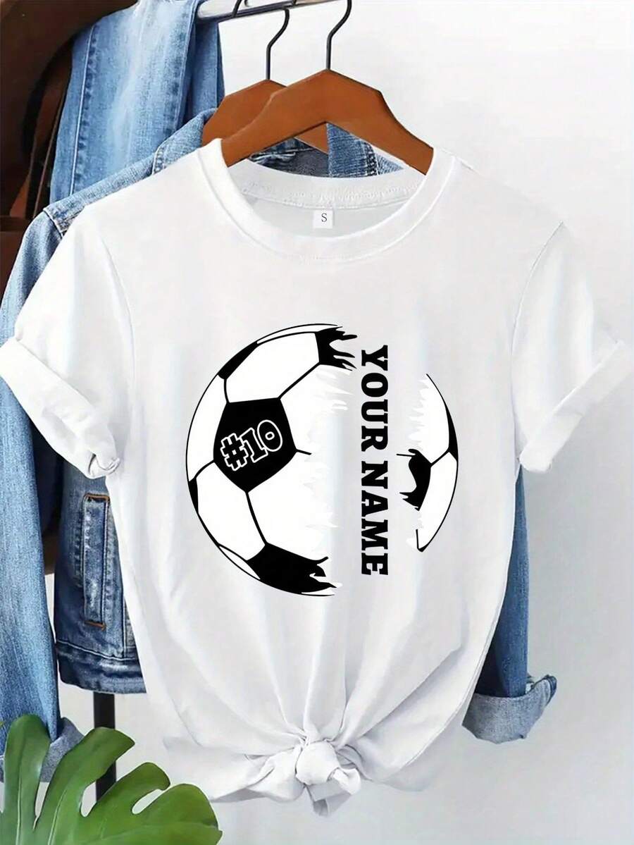 Personalized Soccer Player Jersey, Soccer Ball Name Jersey, Custom Soccer Player Jersey, Personalized Soccer Ball, Soccer Lover Jersey - 白色 - 查看 1