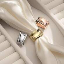 1/2pcs Minimalist Asymmetrical Metal Smooth Scarf Clips, Versatile Fashion Accessory Decoration, Ideal Small Gift For Friends - A - View 4