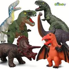 Juguete de dinosaurio de goma suave para niños (una sola pieza)-Tirannosaurus/Raptor/Acanthosaurus/Pterodactilo/Triceratops/Brachiosaurus, regalo para niños - Acanthosaurus - Ver 2