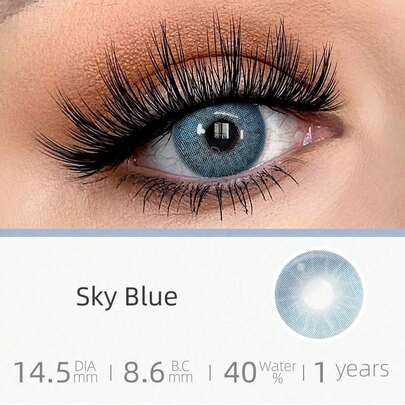 1pair Big Diameter Colored Contact Lenses, Natural Looking, Disposable, Recommended For Dating And Daily Wear, Half-Yearly Replacement Halloween Costume Cosplay