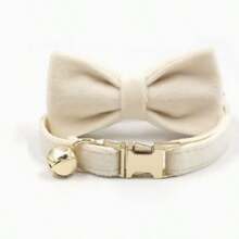2pcs/Set New Arrival Multi-Color Velvet Cat Collar With Bow Tie, Pet Cute Bell Collar, Adjustable Size, Pet Decor Bow Tie Collar Set, Soft Double-Layer Fabric, Suitable For Cats And Small Dogs, Elegant High-End Pet New Gift - Multicolor - View 6