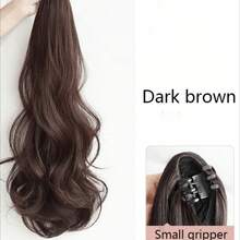 Braided Ponytail Women, Small Claw Clip High Ponytail, Curly Ponytail, Naturally Voluminous Long Hair Accessory - Màu nâu tối - Xem 2