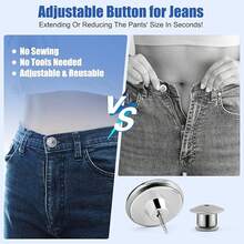 2/4pcs Jeans Button Tightener, Waist Tightener For Pants, Jeans Buttons, Waist Size Reducer For Jeans, Pants Tightener, No Sewing Required, Easy To Install - Buttons - View 3