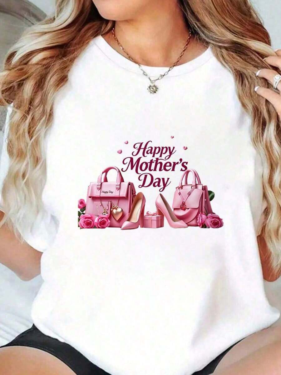 Mexican Graduation Season, Proud Class Of 2026 Family, Graduation T-Shirt 2026, Summer Tops, Casual Short Sleeve Crew Neck T-Shirt For Summer And Spring, Women's Clothing, Fashionable Summer Cotton T-Shirt - 白色 - 查看 1