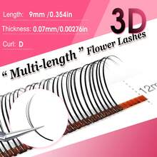 CoMango 12 Rows D-Curl Finely Curled 3D/5D/6D Fairy Eyelash Extension Set, Moisture-Resistant Eyelash Clusters, Pre-Fanned Faux Mink 5D Floral Lashes, Makeup Supplies - D - 查看 25