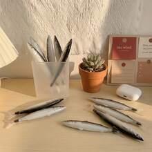 1/4支創意沙丁魚造型圓珠筆，3D逼真鹹魚黑墨水筆，紋理魚類圖案，耐用構造，按壓式機制，書寫流暢，快乾黑墨水，趣味紓壓設計，適合學生筆記、辦公簽名、居家日常使用 - 多色 - 查看 5