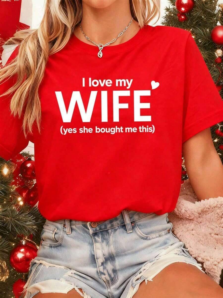 100% Cotton. Women's Casual Graphic T-Shirt, Made Of Soft Cotton, With A Comfortable, Relaxed Fit And A Unique Graphic Print. Women's Simple Solid Color T-Shirt, Loose And Slim Fit Casual Short Sleeve - 紅色的 - 查看 1
