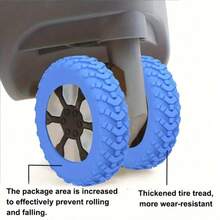 8pcs Multi-Color Off-Road Tire Tread Silicone Wheel Protectors, Thick Wear-Resistant Anti-Slip Quiet Design, Luggage Suitcase Caster Covers, Office Chair Caster Protective Accessories, Suitable For Travel And Home Use - Multicolor - View 9