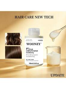 3 PLUS Complete Repair Conditioning 3-Minute Pre-Shampoo Conditioning To Immediately Repair Hair Damage For Softer, Stronger Hair For Coily, Curly, Straight, And Wavy Deep Hair Care Pre Shampoo Care Cream Maintain Hair Shine, Care For Curly/Straight - 1 PCS - View 6