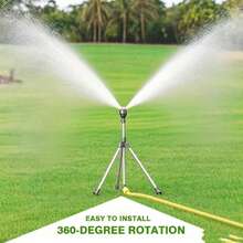 Rotating Sprinkler Device With 360° Large Nozzle, Suitable For Lawn Irrigation And Garden Watering. Made Of Steel Frame, Adjustable. Suitable For Vehicle Washing, Pet Outdoor Shower And Other Uses. - Sprinkler - View 8
