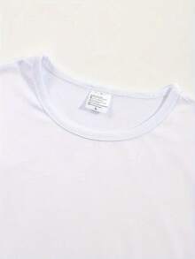 Women's Casual Cotton Crew Neck T-Shirt - Korean "Annyeong" Hello Print, High Elasticity Crew Neck, Machine Washable, Comfortable For All Seasons, Cute T-Shirt. Simple T-Shirt For Everyday Wear. - 白色 - 查看 4