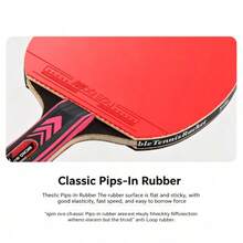 Juego de raqueta de tenis de mesa profesional de 6 estrellas, raqueta de tenis de mesa para adultos, adecuada para práctica diaria, entrenamiento y competición [El color de la pelota, el patrón de impresión y el texto se enviarán al azar.] - A - Ver 6