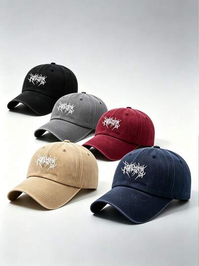 1Pc Unisex The Letter Outdoors Fashionable Leisure Washed Baseball Cap, Adjustable Outdoor Sun Protection Casual Hat,Suitable For Daily Matching For Spring, Autumn Travel, Beach, Y2k Style For Boys And Girls